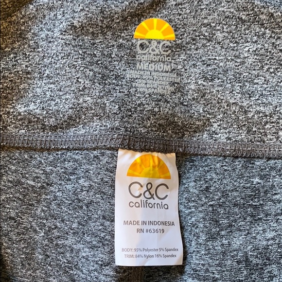 😎 C & C CALIFORNIA Gray stripe leggings sz m - Picture 5 of 5